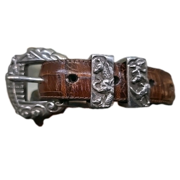Brighton Museum Collection Women’s Noah’s Ark Brown Leather Belt Size Medium main image 12
